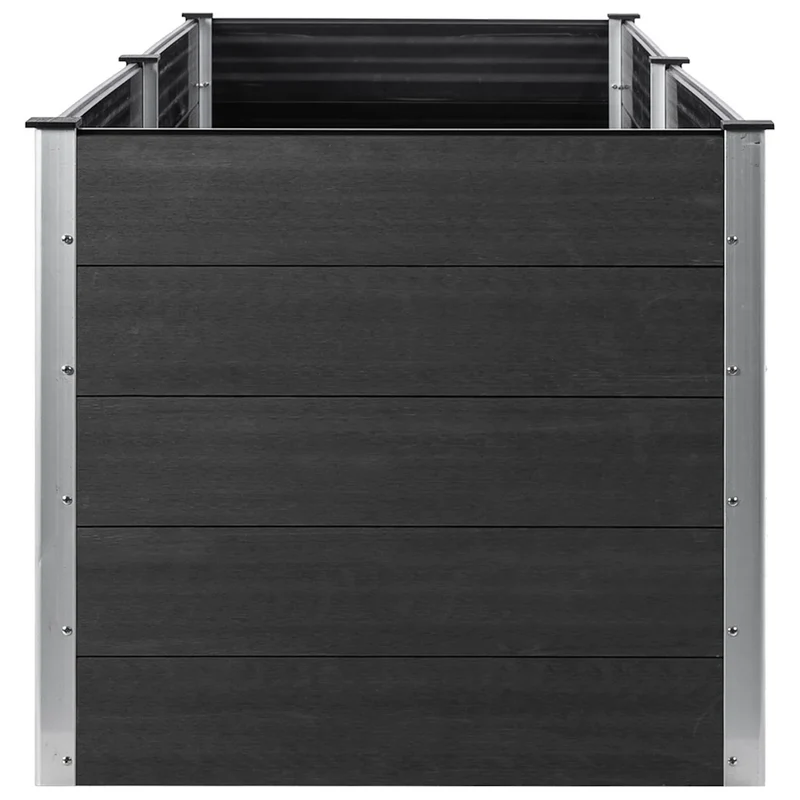 Lit surélevé de jardin moderne 200 x 100 x 91 cm usage extérieur designs élégant en WPC gris 02_0046554