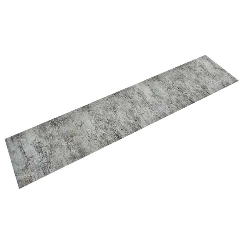 Tapis de cuisine lavable impression béton 300 x 60 cm antidérapant doux moderne en velours gris 02_0046064