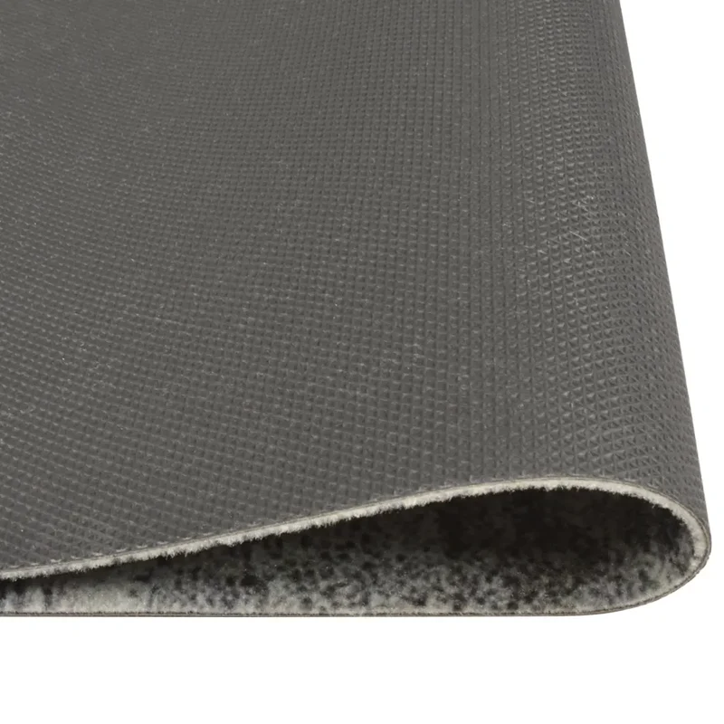 Tapis de cuisine lavable impression béton 300 x 60 cm antidérapant doux moderne en velours gris 02_0046064