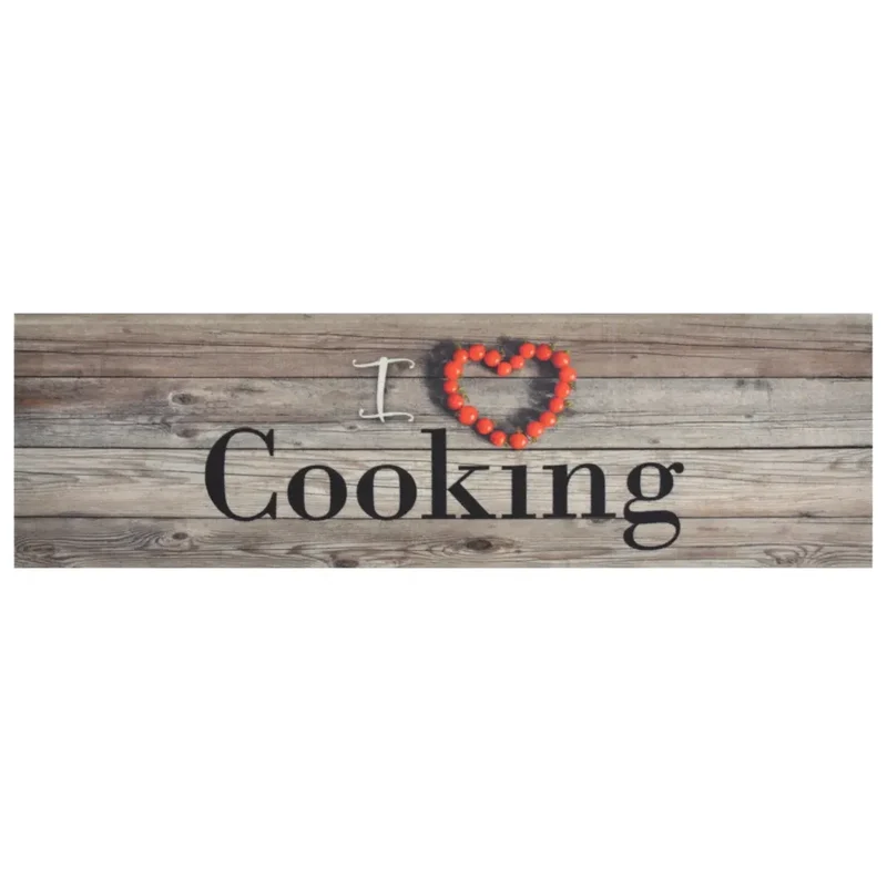 Tapis de cuisine lavable antidérapant 150 x 45 cm design élégant ambiance cosy en velours gris 02_0046038