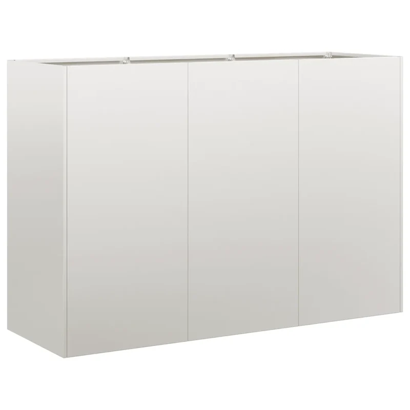 Jardinière moderne extérieure 120 x 40 x 80 cm grande capacité avec fond ouvert en acier inoxydable 02_0051508