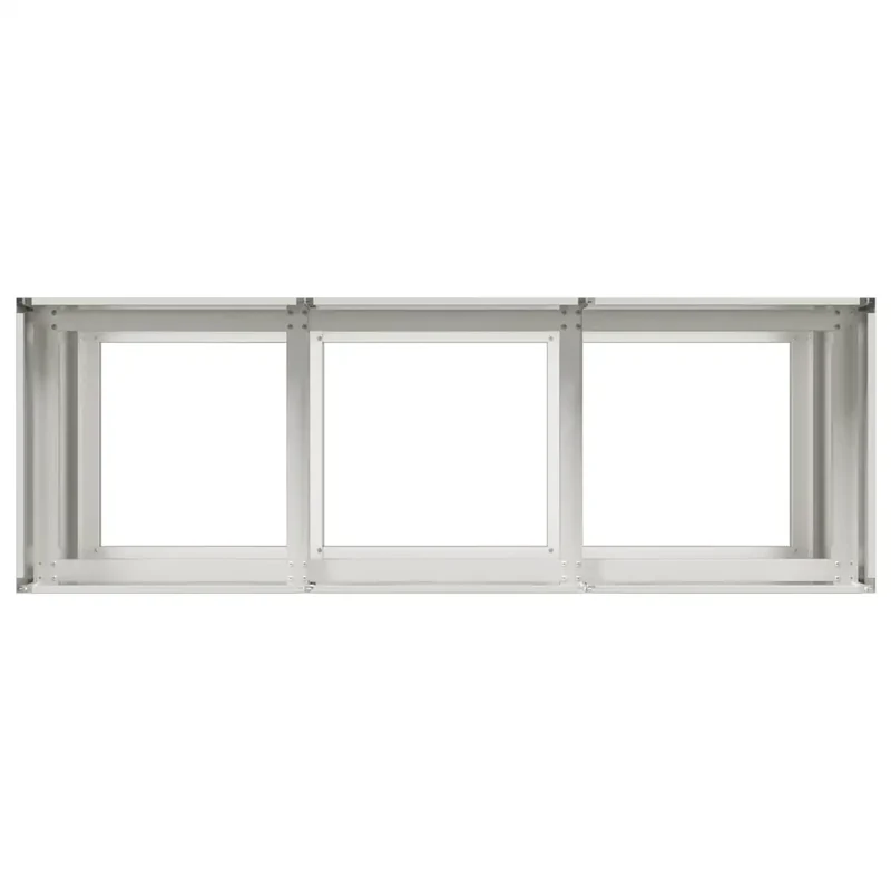 Jardinière moderne extérieure 120 x 40 x 80 cm grande capacité avec fond ouvert en acier inoxydable 02_0051508