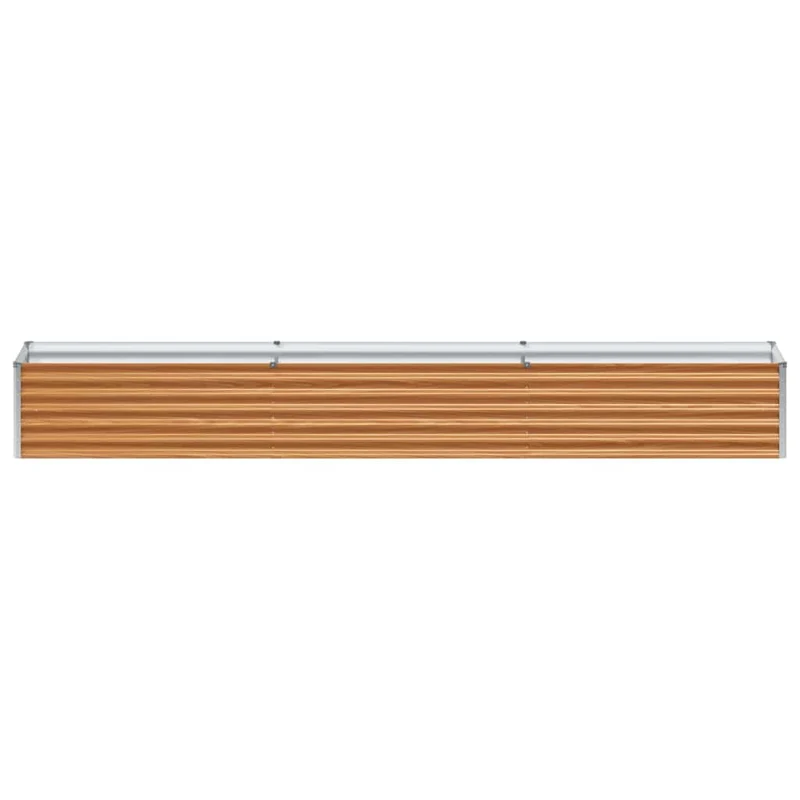 Jardin surélevé rectangulaire industriel extérieur 290 x 50 x 36 cm en acier galvanisé marron clair 02_0059032