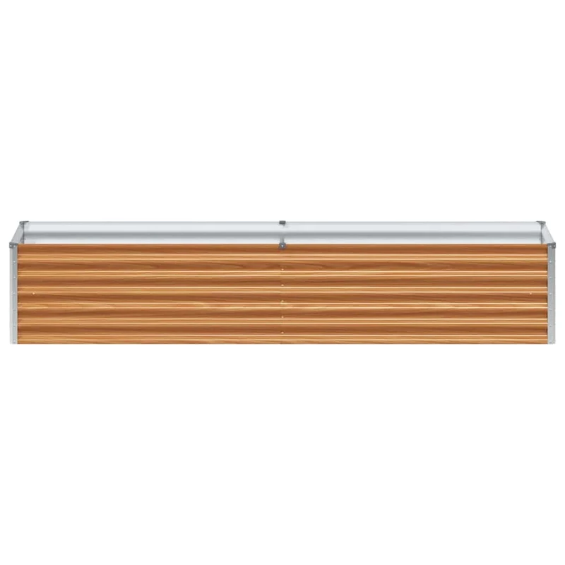 Jardinière surélevée 195 x 50 x 36 cm drainage optimal style industriel jardin extérieur en acier galvanisé marron clair 02_0059031