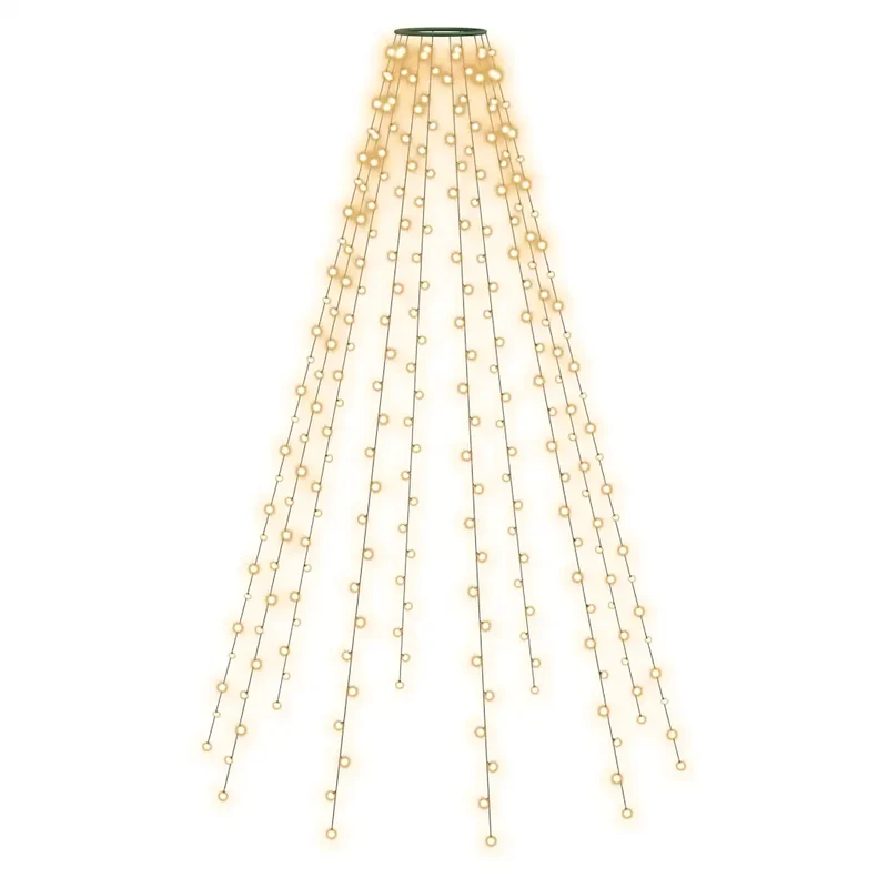 Guirlande lumineuse filet d'arbre de Noël 250 LED 250 cm ambiance cosy intérieur extérieur en PVC vert foncé 02_0046017