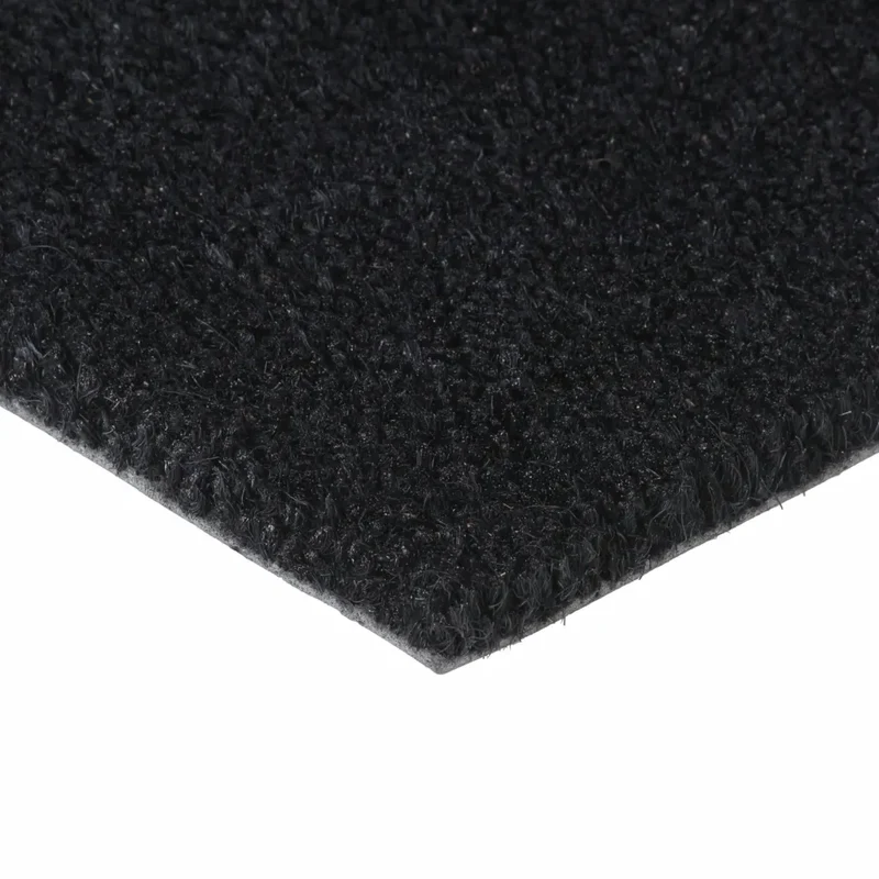 Tapis de porte touffeté intérieur extérieur 50 x 80 cm antidérapant design moderne en fibre de coco noir 02_0046163