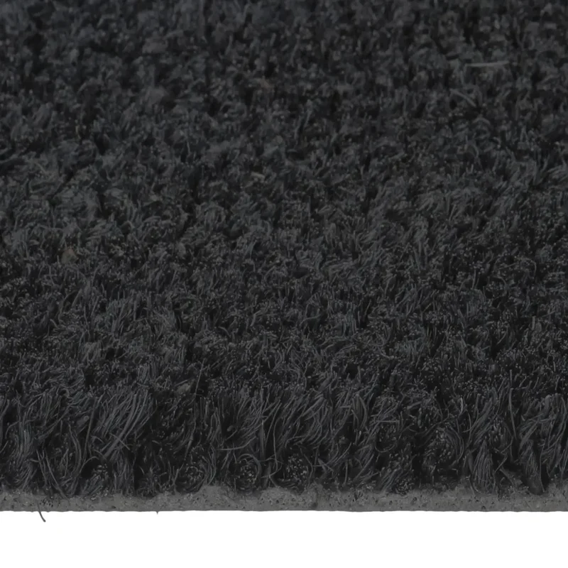 Tapis de porte touffeté intérieur extérieur 50 x 80 cm antidérapant design moderne en fibre de coco noir 02_0046163