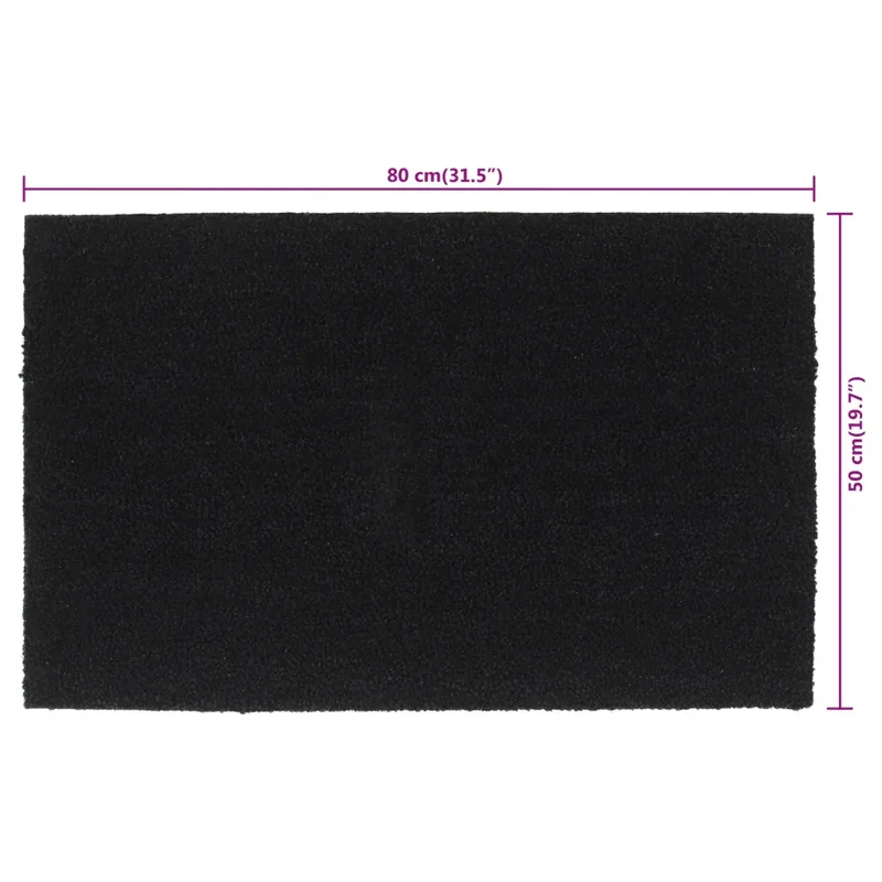 Tapis de porte touffeté intérieur extérieur 50 x 80 cm antidérapant design moderne en fibre de coco noir 02_0046163