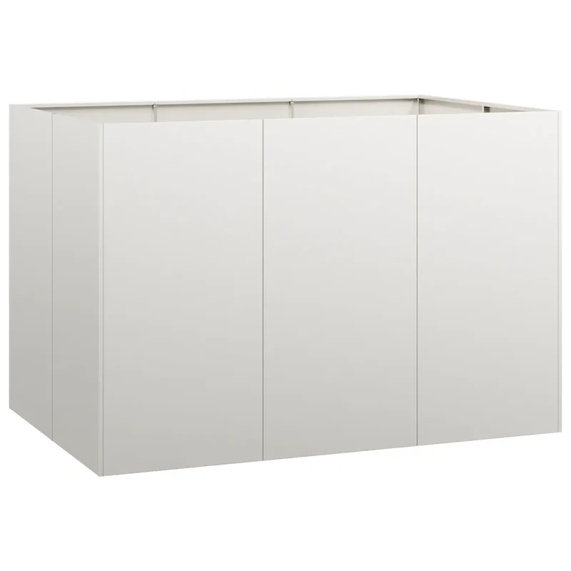 Jardinière grande capacité design moderne jardin terrasse 120 x 80 x 80 cm en acier inoxydable gris 02_0051573