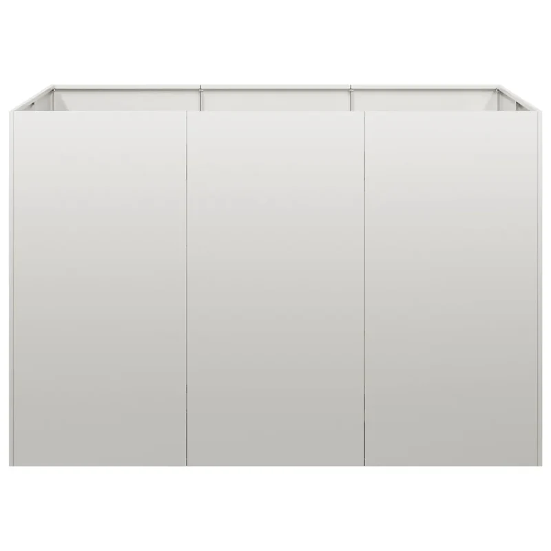 Jardinière grande capacité design moderne jardin terrasse 120 x 80 x 80 cm en acier inoxydable gris 02_0051573