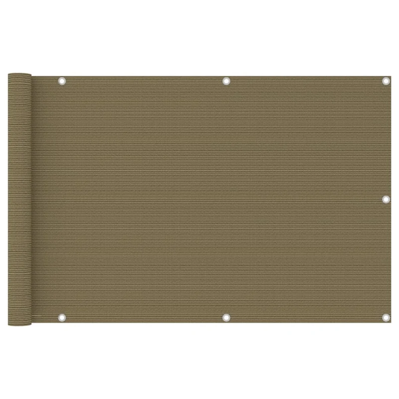 Écran de balcon brise pare vue protection confidentialité taupe 90 x 600 cm PEHD 02_0010394