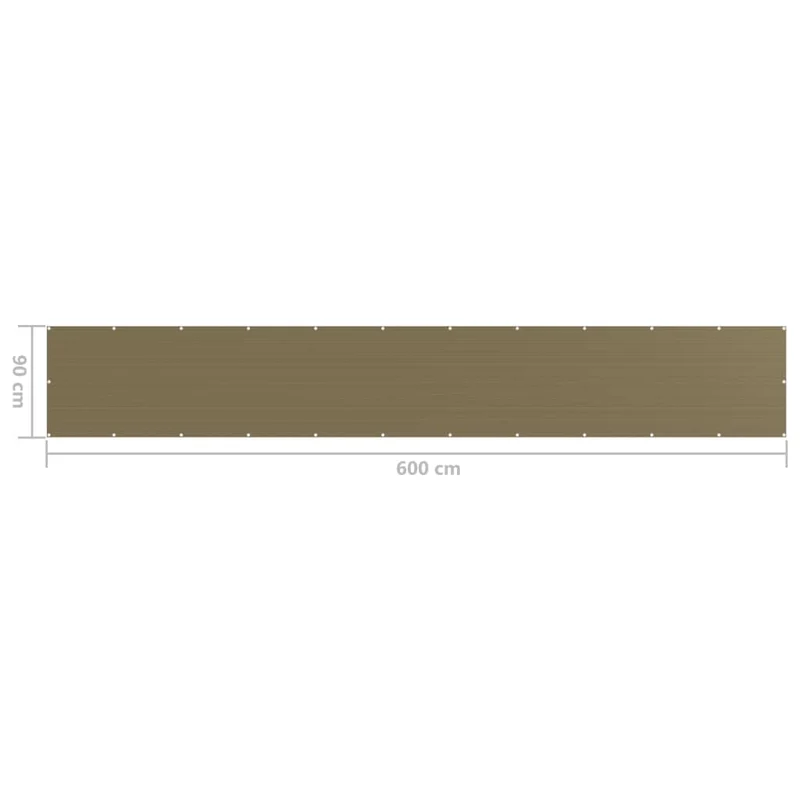 Écran de balcon brise pare vue protection confidentialité taupe 90 x 600 cm PEHD 02_0010394