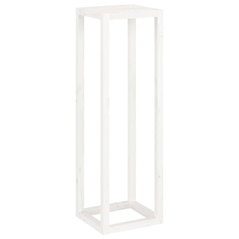 Lot de 3 supports de plantes en bois de pin massif 34 x 34 x 110 80 50 cm décoration rustique salon blanc 02_0048475