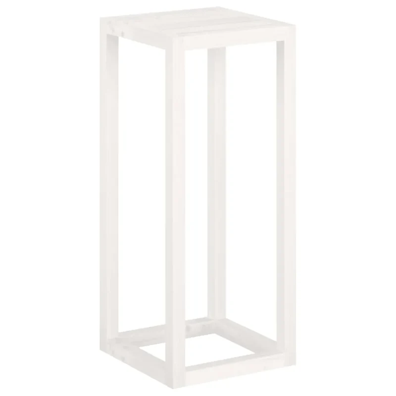 Lot de 3 supports de plantes en bois de pin massif 34 x 34 x 110 80 50 cm décoration rustique salon blanc 02_0048475
