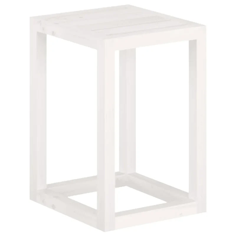Lot de 3 supports de plantes en bois de pin massif 34 x 34 x 110 80 50 cm décoration rustique salon blanc 02_0048475