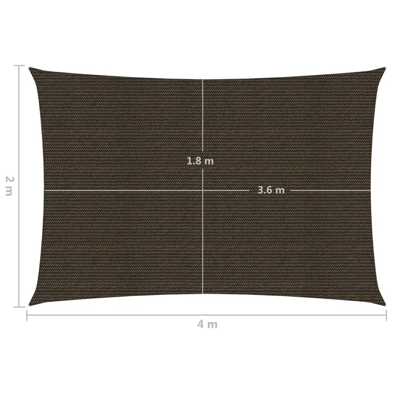Voile toile d'ombrage parasol 160 g/m² marron 2 x 4 m pehd 02_0009142