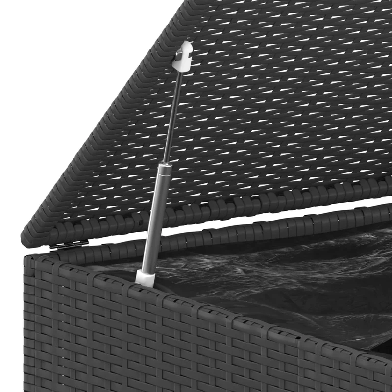 Boîte à coussins coffre de rangement de jardin résine tressée 145 x 100 x 103 cm noir 02_0013163