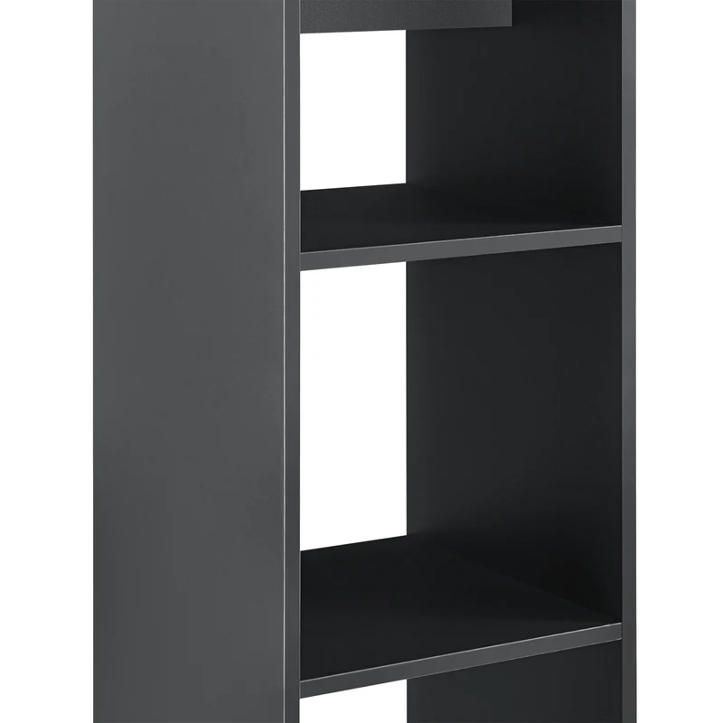 Table de bar bistrot avec 3 étagères de rangement 110 cm gris foncé 03_0006195