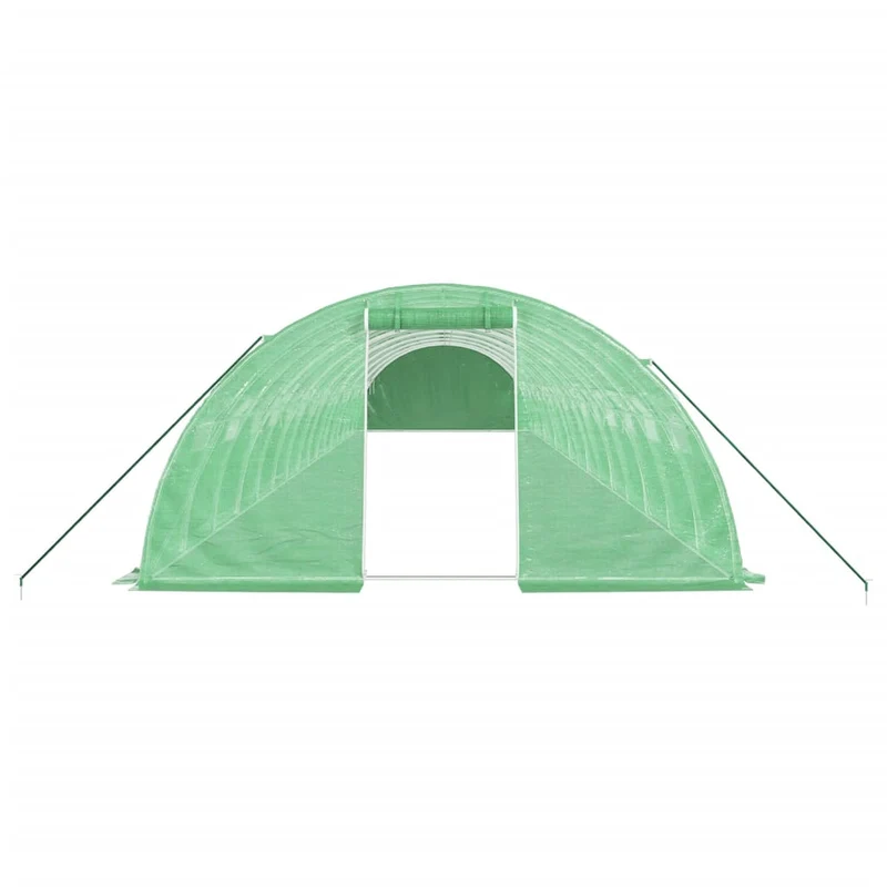 Serre tente abri plante fleur légumes avec cadre en acier 64 m² 16 x 4 x 2 m vert 02_0044618