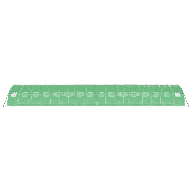 Serre tente abri plante fleur légumes avec cadre en acier 64 m² 16 x 4 x 2 m vert 02_0044618