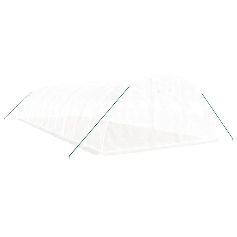 Serre tente abri plante fleur légumes avec cadre en acier 48 m² 12 x 4 x 2 m blanc 02_0044595