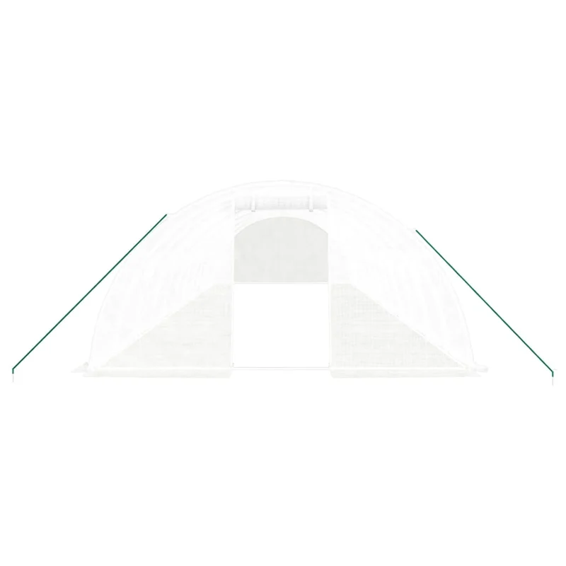Serre tente abri plante fleur légumes avec cadre en acier 48 m² 12 x 4 x 2 m blanc 02_0044595