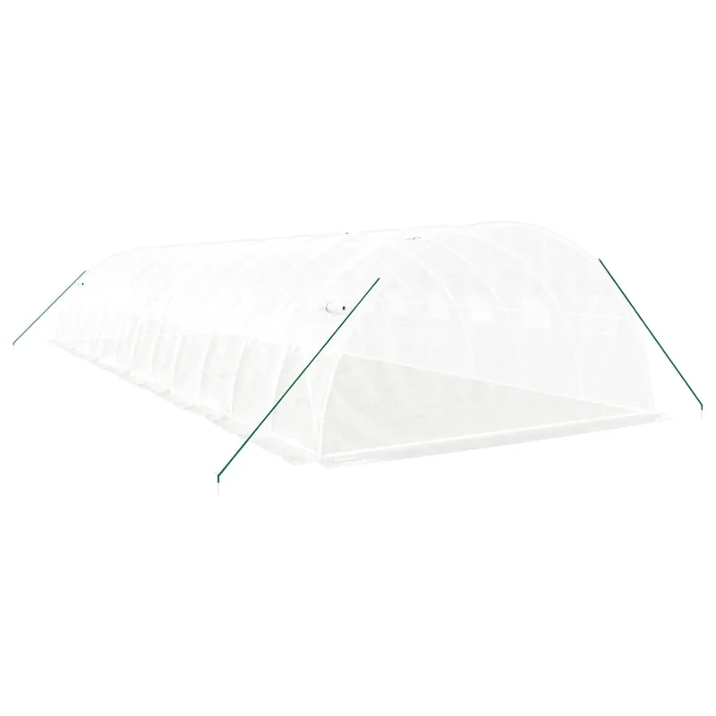 Serre tente abri plante fleur légumes avec cadre en acier 48 m² 12 x 4 x 2 m blanc 02_0044595