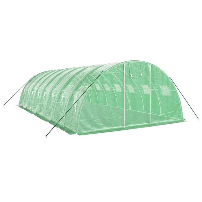 Serre tente abri plante fleur légumes avec cadre en acier 32 m² 8 x 4 x 2 m vert 02_0044576