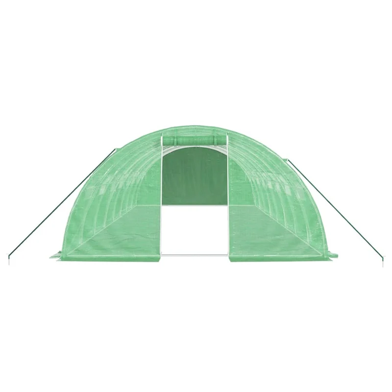 Serre tente abri plante fleur légumes avec cadre en acier 32 m² 8 x 4 x 2 m vert 02_0044576