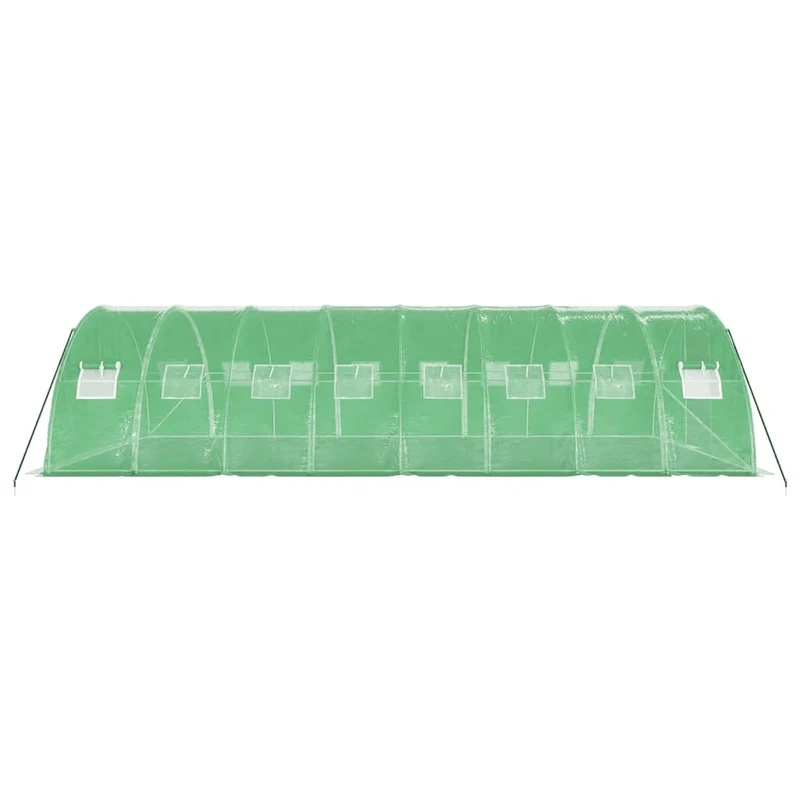 Serre tente abri plante fleur légumes avec cadre en acier 32 m² 8 x 4 x 2 m vert 02_0044576