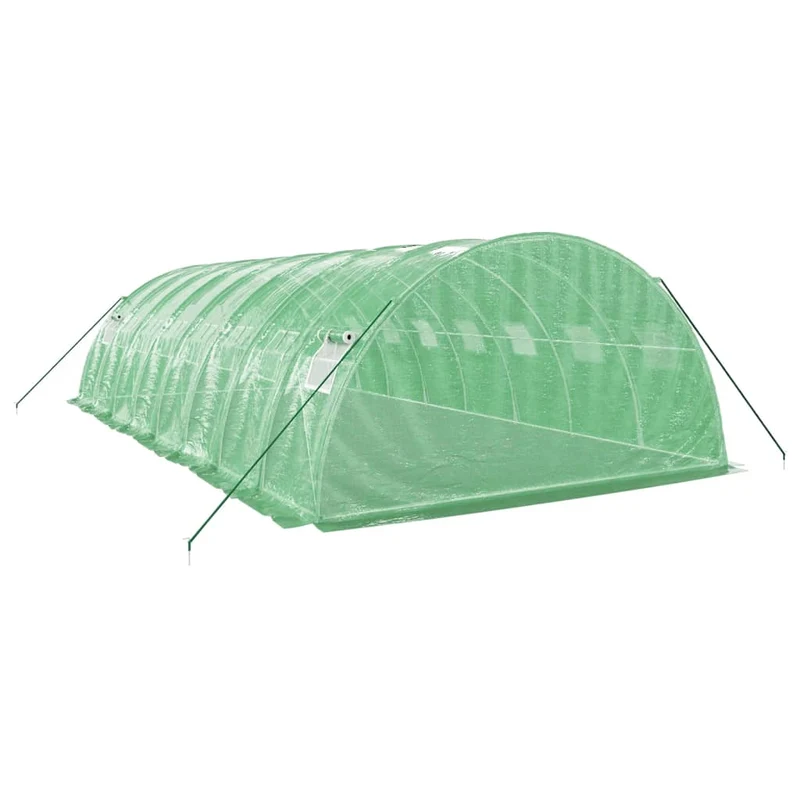 Serre tente abri plante fleur légumes avec cadre en acier 32 m² 8 x 4 x 2 m vert 02_0044576