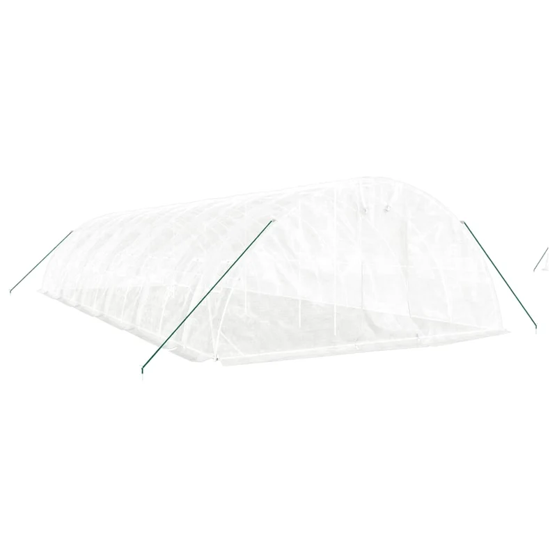 Serre tente abri plante fleur légumes avec cadre en acier 60 m² 12 x 5 x 2,3 m blanc 02_0044613