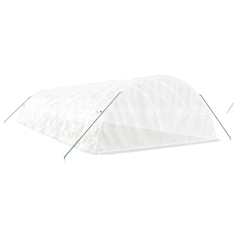Serre tente abri plante fleur légumes avec cadre en acier 60 m² 12 x 5 x 2,3 m blanc 02_0044613