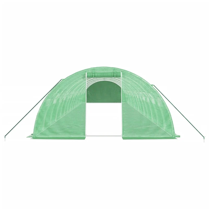 Serre tente abri plante fleur légumes avec cadre en acier 56 m² 14 x 4 x 2 m vert 02_0044608