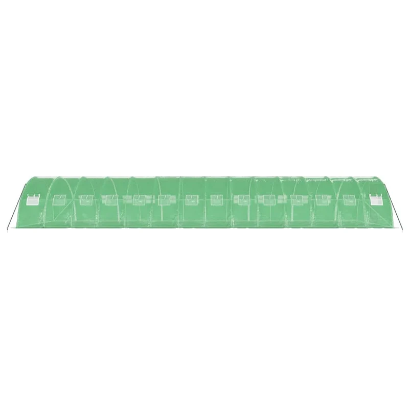 Serre tente abri plante fleur légumes avec cadre en acier 56 m² 14 x 4 x 2 m vert 02_0044608