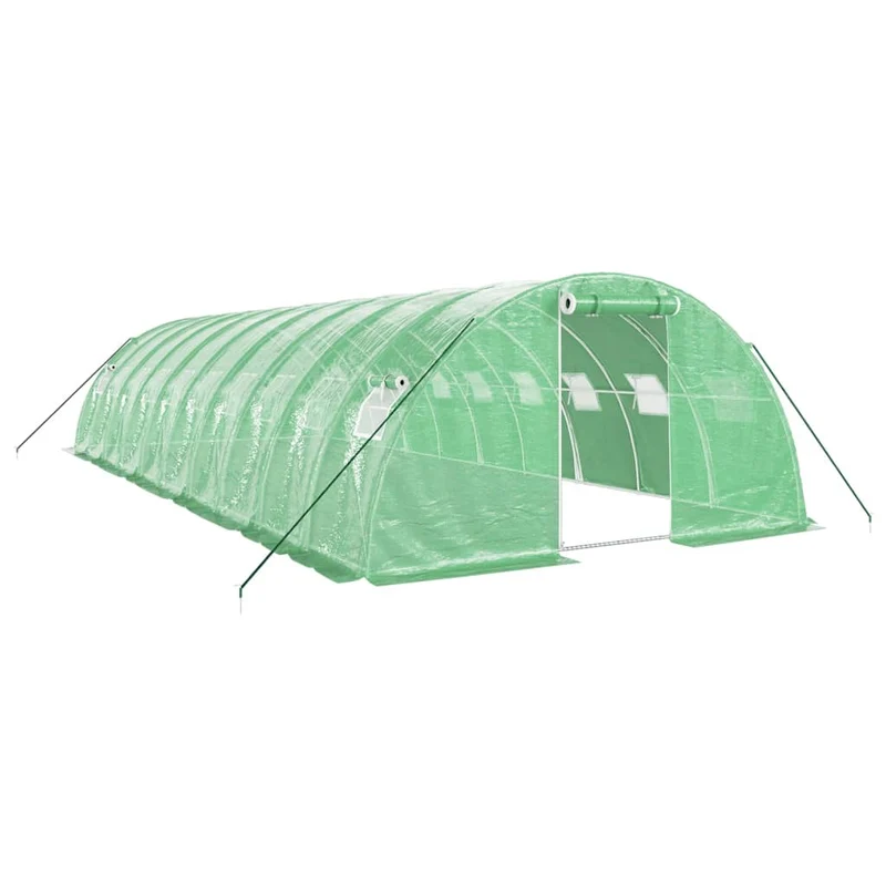 Serre tente abri plante fleur légumes avec cadre en acier 40 m² 10 x 4 x 2 m vert 02_0044586