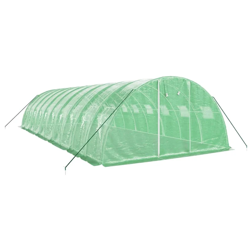 Serre tente abri plante fleur légumes avec cadre en acier 40 m² 10 x 4 x 2 m vert 02_0044586