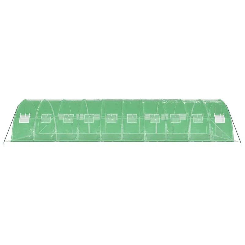 Serre tente abri plante fleur légumes avec cadre en acier 40 m² 10 x 4 x 2 m vert 02_0044586
