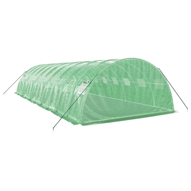 Serre tente abri plante fleur légumes avec cadre en acier 40 m² 10 x 4 x 2 m vert 02_0044586