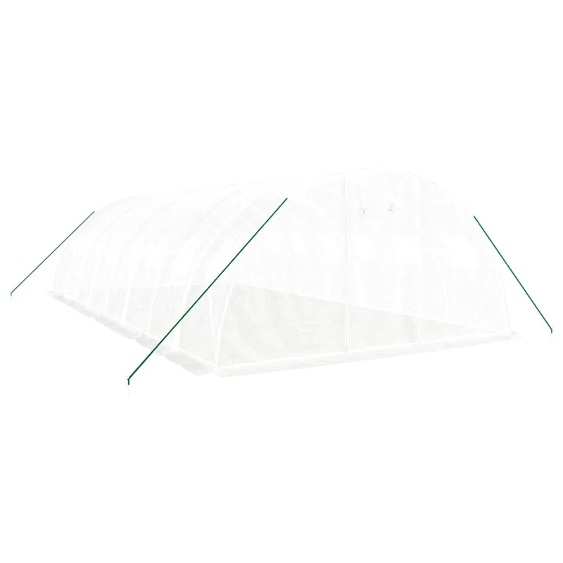 Serre tente abri plante fleur légumes avec cadre en acier 32 m² 8 x 4 x 2 m blanc 02_0044575