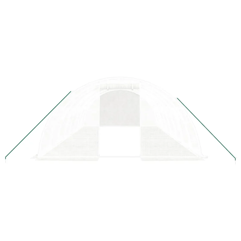 Serre tente abri plante fleur légumes avec cadre en acier 32 m² 8 x 4 x 2 m blanc 02_0044575