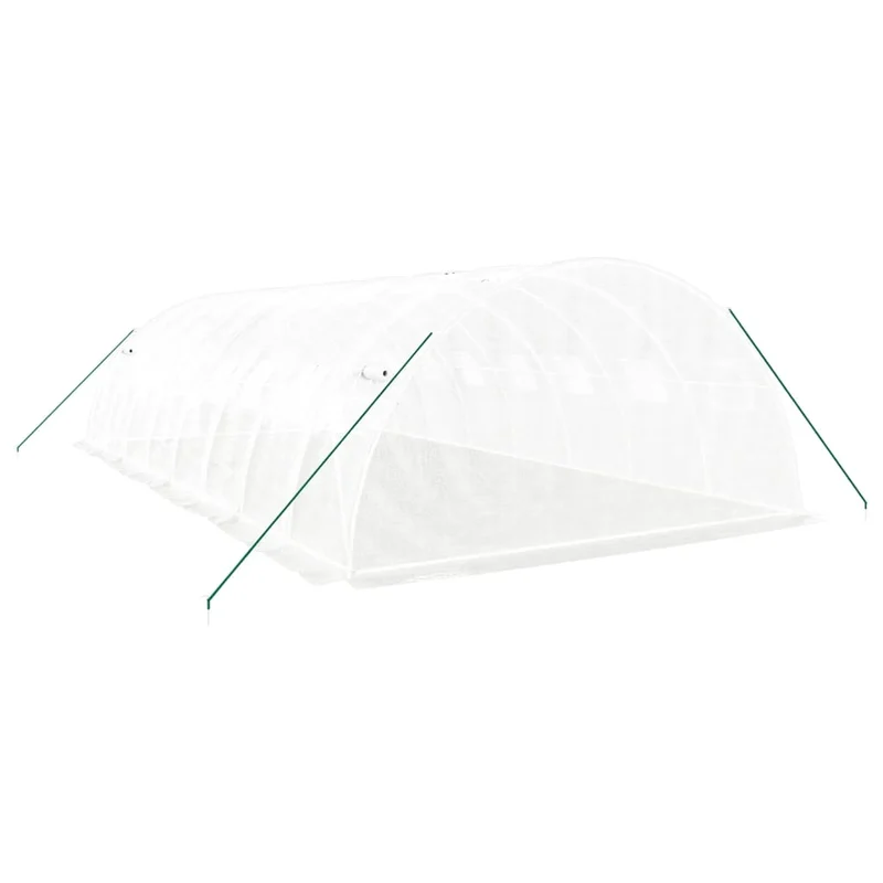 Serre tente abri plante fleur légumes avec cadre en acier 32 m² 8 x 4 x 2 m blanc 02_0044575