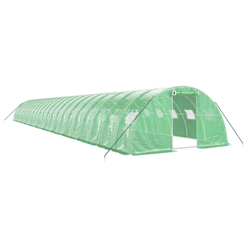 Serre tente abri plante fleur légumes avec cadre en acier 88 m² 22 x 4 x 2 m vert 02_0044640