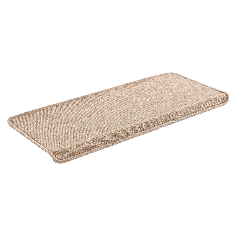 Lot de 15 marchettes d'escalier rectangulaires antidérpantes 65 x 24 cm avec bord beige 03_0007607