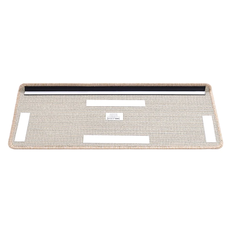 Lot de 15 marchettes d'escalier rectangulaires antidérpantes 65 x 24 cm avec bord beige 03_0007607