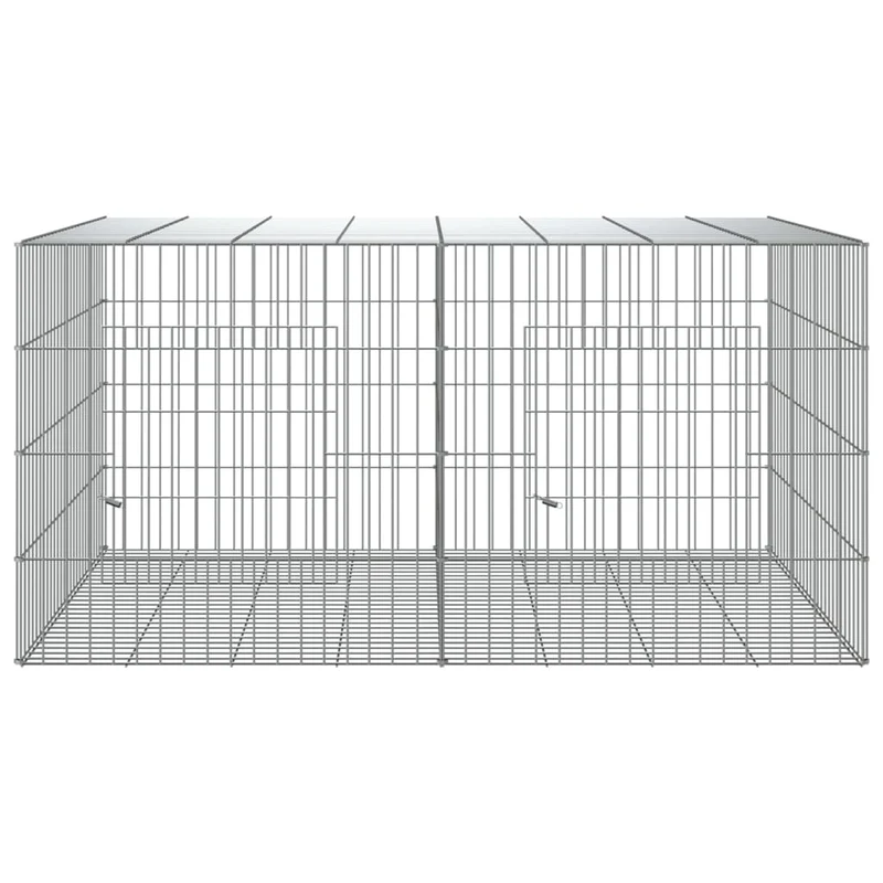 Cage à lapin 2 panneaux 110 x 79 x 54 cm Fer galvanisé Argent 02_0041685
