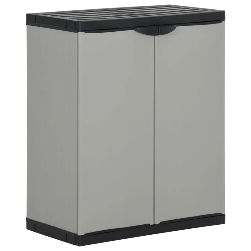 Armoire à déchets de jardin 68 x 40 x 85 cm PP gris et noir 02_0006035