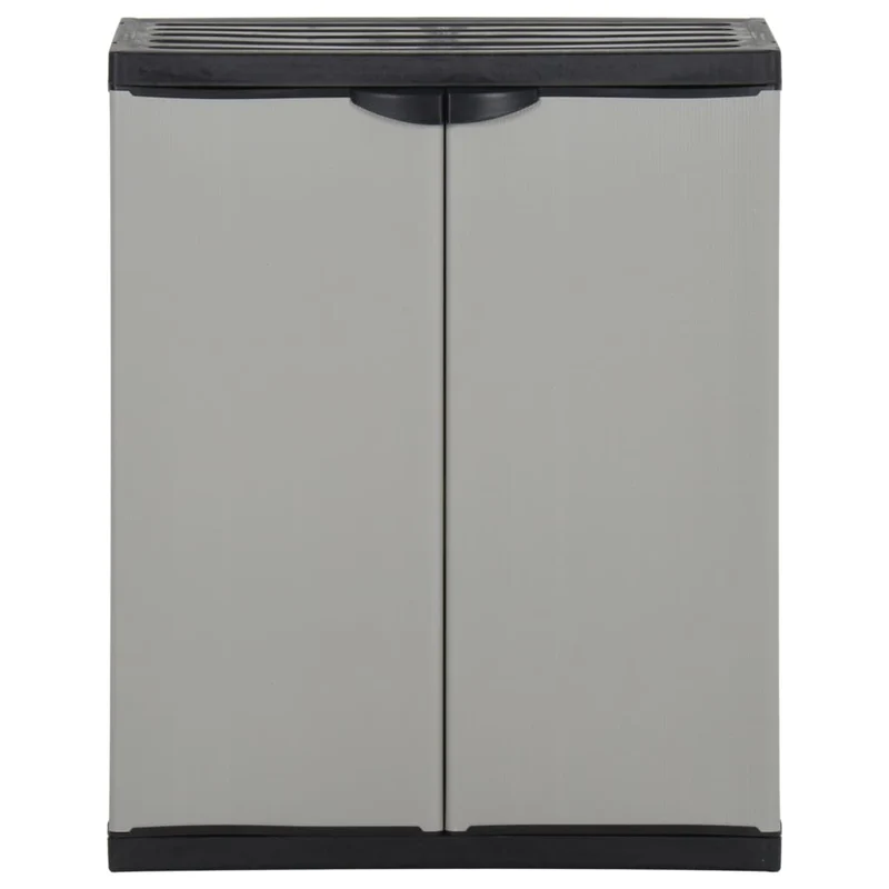 Armoire à déchets de jardin 68 x 40 x 85 cm PP gris et noir 02_0006035
