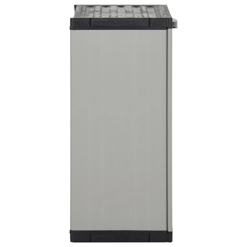 Armoire à déchets de jardin 68 x 40 x 85 cm PP gris et noir 02_0006035