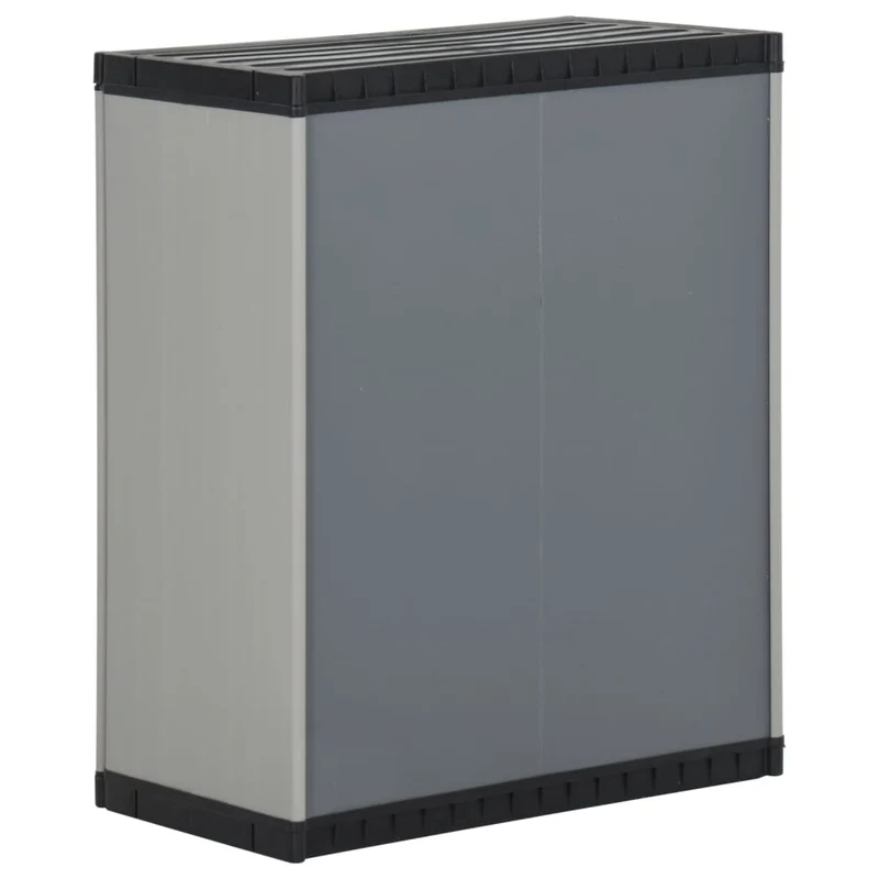 Armoire à déchets de jardin 68 x 40 x 85 cm PP gris et noir 02_0006035